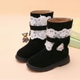 thumbnail image 6 of CYRBOKO Snow Boots for Girls, Walking Princess Thermal Lace Bow Girls Shoes Black Size 10 (Little Kids), 6 of 9