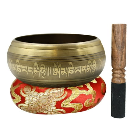

Bowl Set — Meditation Sound Bowl Handcrafted in Nepal for Yoga Chakra Healing Mindfulness and Stress Relief 8.5cm-Bronze color F66027