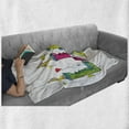 thumbnail image 6 of Lily Soft Flannel Fleece Throw Blanket, Hand Drawn Merry Arrangement of Letters Birthday Themed Female Name with Balloons, Cozy Plush for Indoor and Outdoor Use, 70" x 90", Multicolor, by Ambesonne, 6 of 6