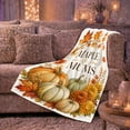 thumbnail image 6 of Maple Leaves Mums Rustic Pumpkin Harvest Branch, Festive Holiday Scene, Warm Flannel Blanket for Ranch House and Living Room, Art Lovers Thanksgiving Gift, Festive Home Decor, 6 of 9