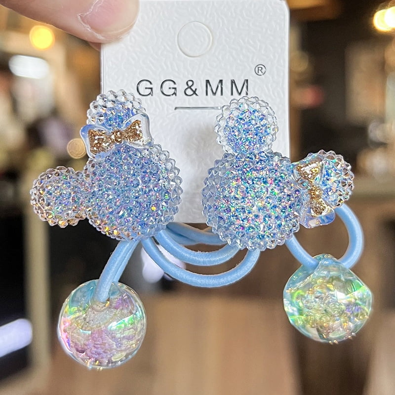 2 Pieces Cute Animal Princess Headwear Elastic Hair Bands for Kids Girls Hair Accessories Children Hair Ropes