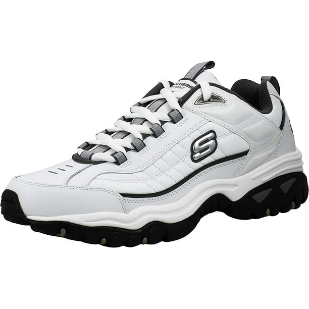 Skechers Men's Energy Afterburn Lace-Up White/Charcoal Sneaker 8.5 M US -