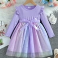 thumbnail image 2 of Landzoo Princess Dress Up for Girls 4-6, Soft Cotton Long Sleeve Party Dress with Tulle Skirt, Cute Bow and Ruffle Design for Toddlers 2-6, 2 of 5