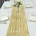 thumbnail image 3 of BalsaCircle 12x108" Gold Sequined Geometric Design Tulle Table Runner Party Events Reception Decorations Supplies, 3 of 8