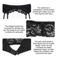 thumbnail image 3 of Worallymy Mujeres Liga Encaje Hueco Bowknot Lencería Liguero Sexy Hebilla Ajustable Medias Liga L Worallymy JD735811544, 3 of 7