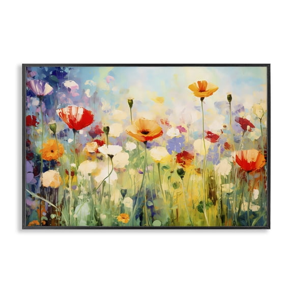 Stupell Industries Sunlit Meadow of Colorful Blooms Black Framed Giclee Art, design by Creative Studio