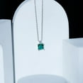 thumbnail image 6 of Rosec Jewels Princess Cut Lab Grown Emerald Solitaire Pendant, Pendant Necklace with Chain, 14K White Gold, 6 of 8