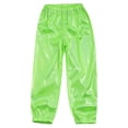 thumbnail image 3 of inhzoy Kids Glittery Metallic Hip Hop Dance Pants Jazz Street Dance Trousers Stage Performance Outfit Fluorescent Green 160, 3 of 7
