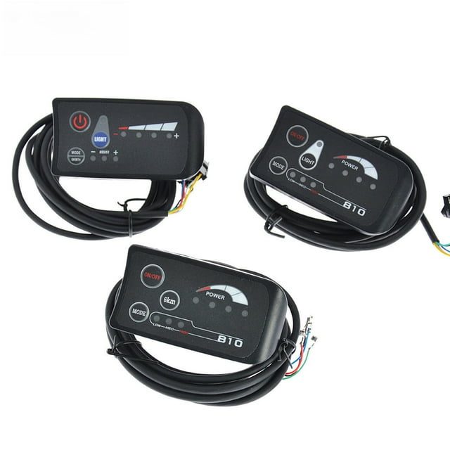 24V Electric Bike LED Display Speedometer with Battery Level Indicator - Model B 810, Compact & Durable E-Bike Gauge for Real-Time Voltage Monitoring (24V/36V/48V Compatible), Clear Readability in