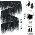 thumbnail image 5 of Black Ostrich Feathers Trim,78.7Inx3.15-4.3In Wide Ostrich Feathers Sewing Fringe Trim Ribbon for Latin,Masquerade Decoration, 5 of 6