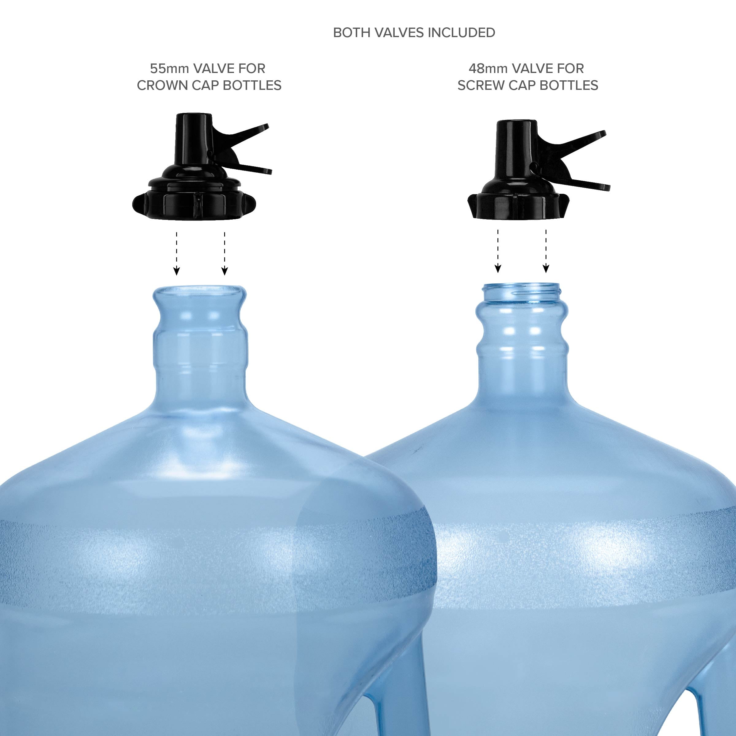Brio Stainless Steel 3-5 Gallon Water Jug Stand with 2 Dispenser Valves, Non-Slip Water Stand with Fast Flow Water Spout