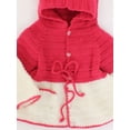 thumbnail image 5 of Woonie Handmade Full Sleeves Ear Design Hooded Sweater-Coral & Cream, 5 of 5