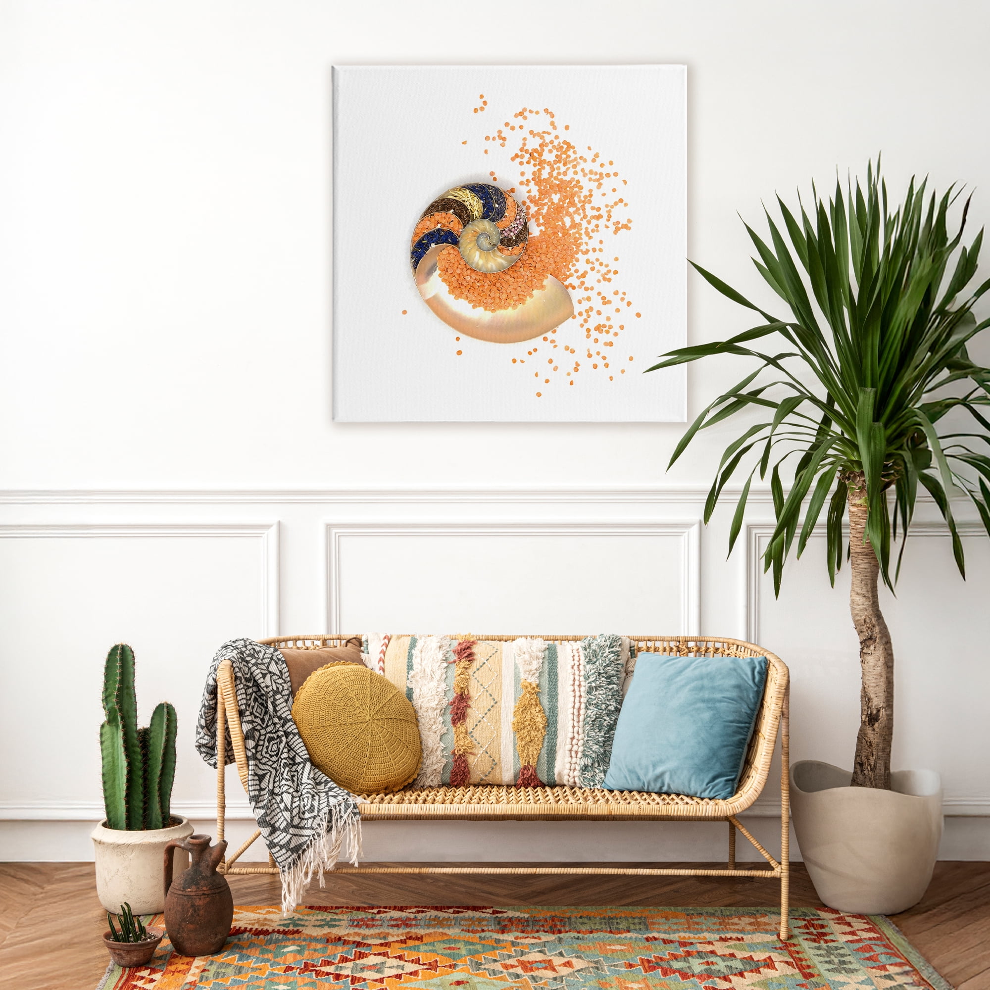 Stupell Industries Orange Nautilus Spiral Canvas Wall Art, design by Beth Adoette