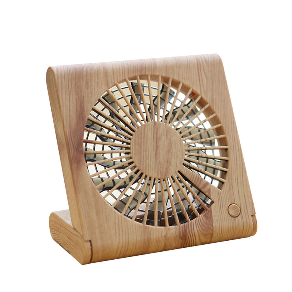 Silent Operation A-Cherry Wood No Noise Interference Sunnywill Wood Grain notebook fan New Creative Desktop Fan Portable Mini Silent USB Charging Electric Cooling Fan