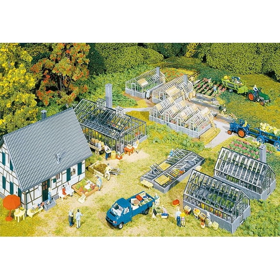 Faller HO Scale Building/Structure Kit Garden Center House & Greenhouses