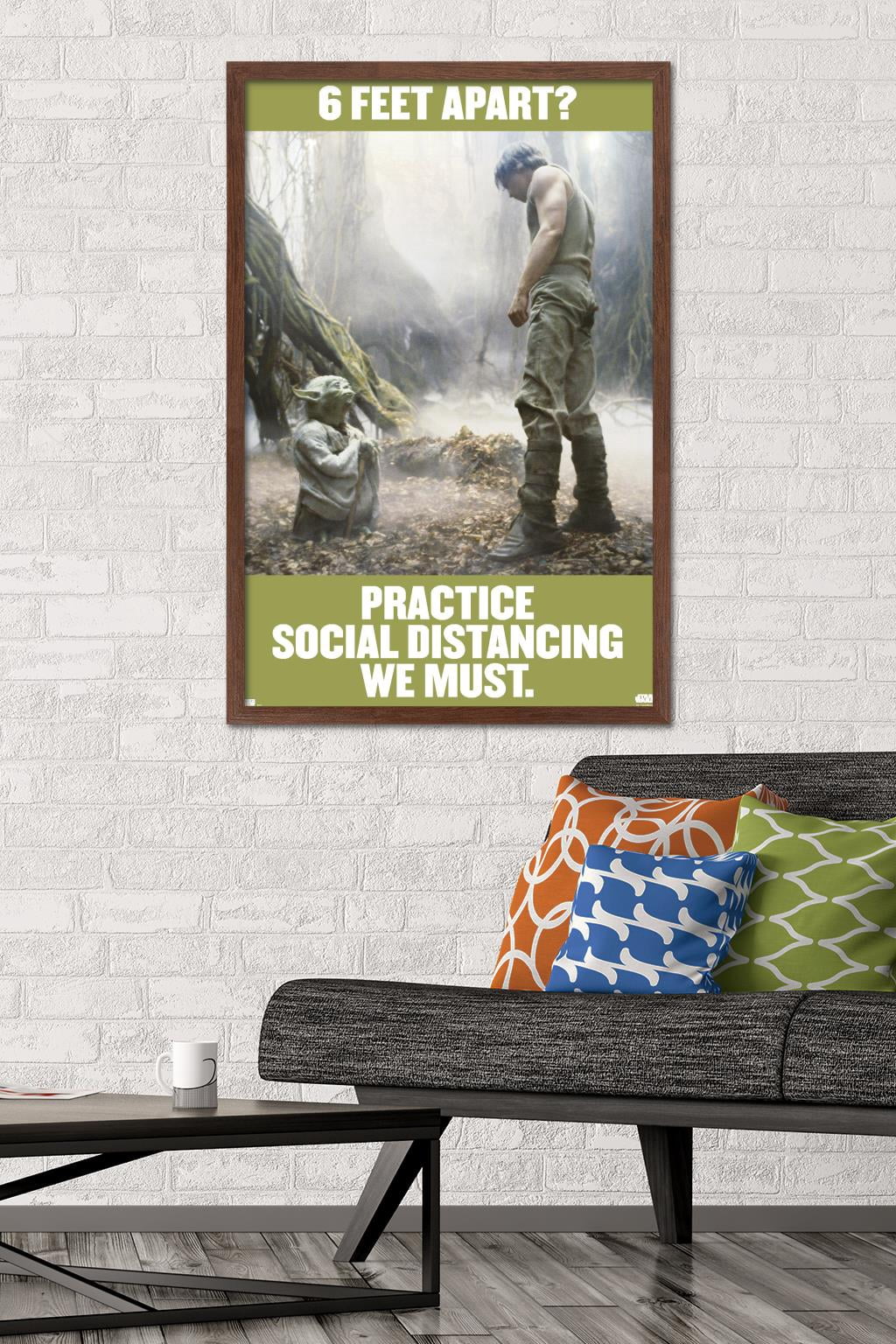 Star Wars: Saga - Luke and Yoda Social Distancing Wall Poster, 22.375" x 34", Framed