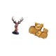 thumbnail image 5 of Figura de cabeza de ciervo,Adorno de cabeza de ciervo,estatua de animal decorativa,Figura de escritorio,Figura de cerdo de la suerte para decoración de escritorio de oficina y hogar,Colección, 5 of 8