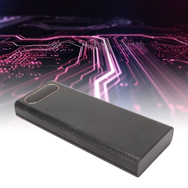 Caja Del Banco De Energía De Bricolaje, Caja Del Banco De Energía De Bricolaje Sin Soldadura Pantalla LCD Negra 3 Puertos De Entrada USB Dual Para Acampar