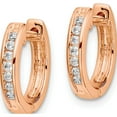 thumbnail image 2 of 14K Rose Gold Diamond Hinged Hoop Earrings (12 X 13) Made In India em5351-020-ra, 2 of 5