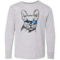 thumbnail image 3 of Inktastic French Bulldog Portrait with Sunglasses Long Sleeve Youth T-Shirt, 3 of 5
