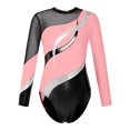thumbnail image 2 of iiniim Marble Print Gymnastics Leotard for Girls Sparkle Dance Bodysuit Dancewear 6-16 Pink 6, 2 of 7