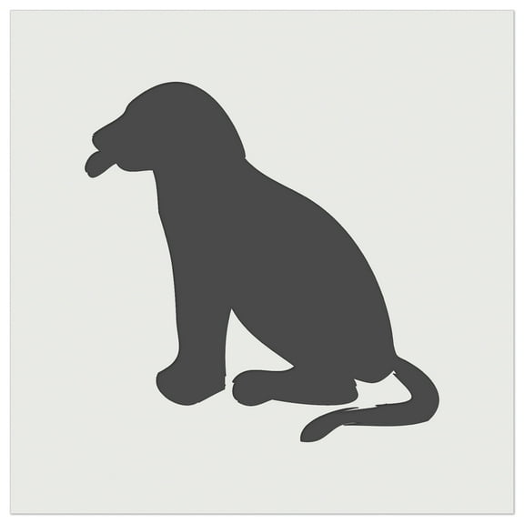 Dog Puppy Tongue Out Sitting DIY Cookie Wall Craft Stencil - 5.5 Inch