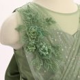 thumbnail image 4 of IBTOM CASTLE Toddler Little Flower Girls Princess Tulle Dress Sleeveless Floral Embroidery Tutu 3D Butterfly Back Bowknot For Wedding Birthday Party Evening Formal Green, 4 of 7