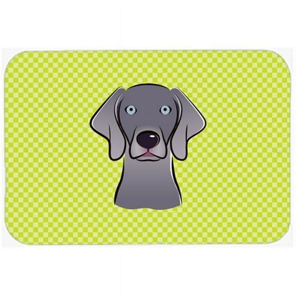 Carolines Treasures  Checkerboard Lime Green Weimaraner Mouse Pad- - 7.75 x 9.25 In.