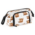thumbnail image 2 of Nylon Fish Mouth Pencil Case with Large Capacity Zipper Pencil Pouch Cute Yaks Cow Pattern Pencil Bag Organizers, 2 of 7