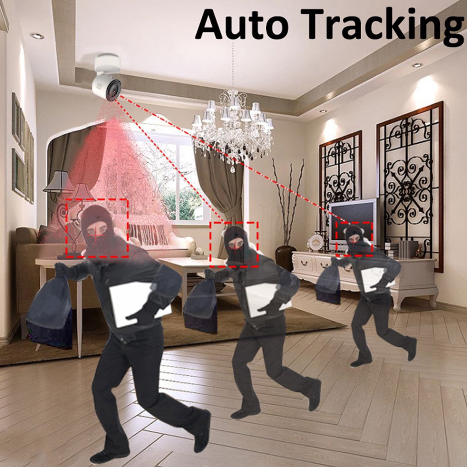 Indoor Security Camera, 1080P Pan/Tilt Camera for Home Security, Motion Detection with Phone Alerts, Two-Way Audio, Night Vision, Smart Wifi Camera for Baby or Pet Monitor