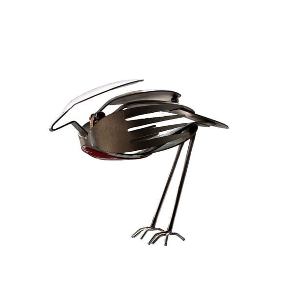 Robin Bird Scrap Metal Art Sculpture, Metal Art Sculpture - Handcrafted Bird Statue, Unique Home Decor for Garden, Patio, or Office Desk, Decorative Steel Craft