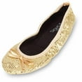 thumbnail image 2 of Shoes8teen Women's Foldable Portable Travel Ballet Flat Shoes Gold Sequins 5/6, 2 of 2