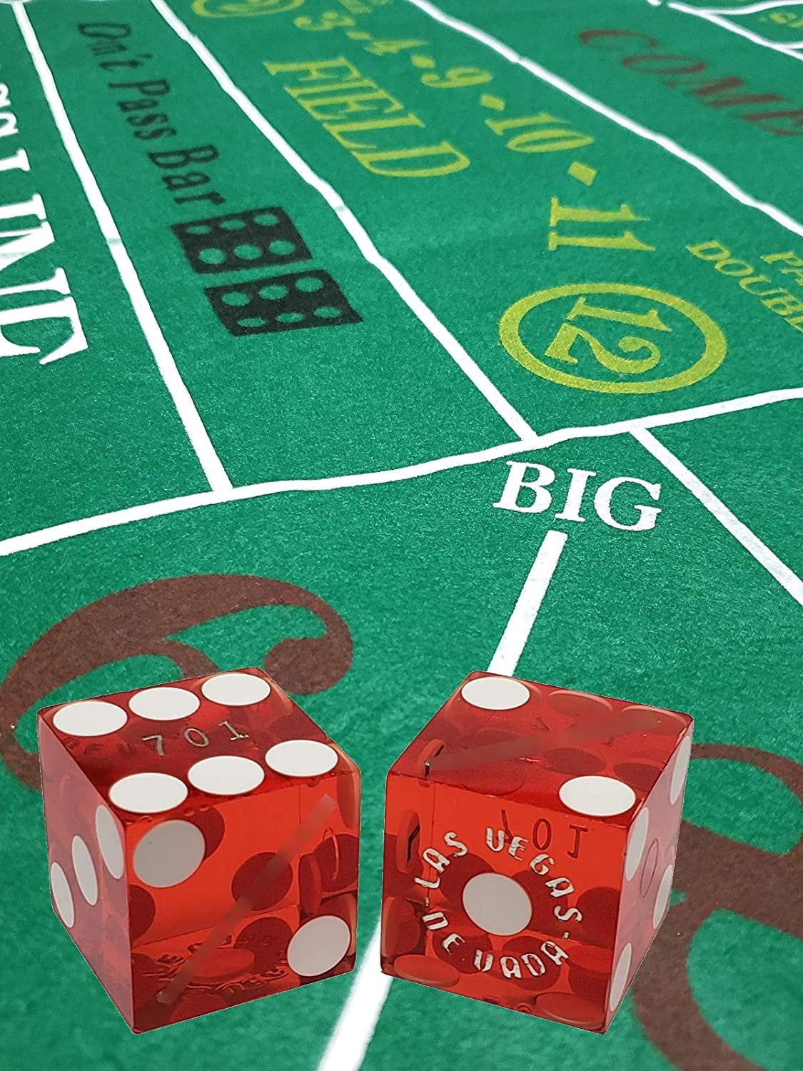 Genuine Table-Played Las Vegas / Nevada Casino Dice (2 Pairs) with Storage Pouch Bundle