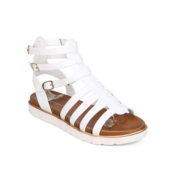 Nature Breeze ED49 Women Jelly Open Toe Caged Flatform Gladiator Sandal - Beige (Size: 8.0)