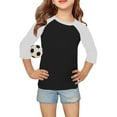 thumbnail image 5 of fatyb Boys Girls Casual 3/4 Sleeve T Shirts Color Block Tees Tops Crew Neck Fashion Blouses for Kids, 5 of 6
