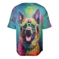 thumbnail image 2 of Hippie Belgian Malinois Portrait oil painting Watercolor Tie-dye Vintage All Over Print 3D Baseball Shirt Sheepdog Dog Lover Gifts Softball Sport - 00015, 2 of 6