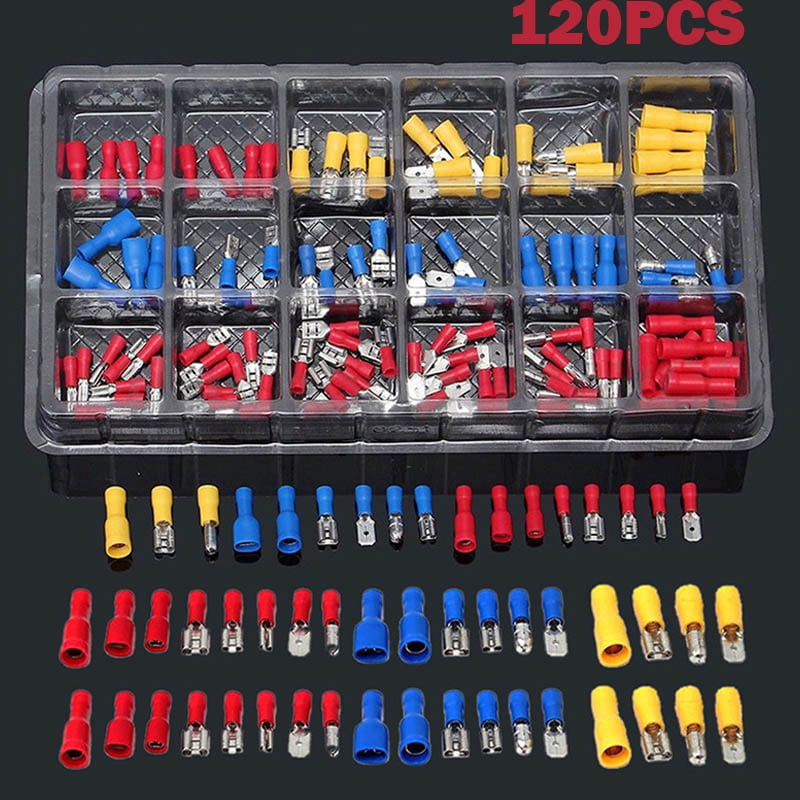 200 Pcs Assorted Insulated Electrical Wire Cable Terminal Crimp Connector Set 