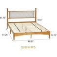 thumbnail image 2 of TOYTEXX Queen Size Wooden Platform Bed Frame with Upholstered Headboard, 1000 lb Capacity, No Box Spring Needed, Easy Assembly, Rustic Oak, 2 of 6