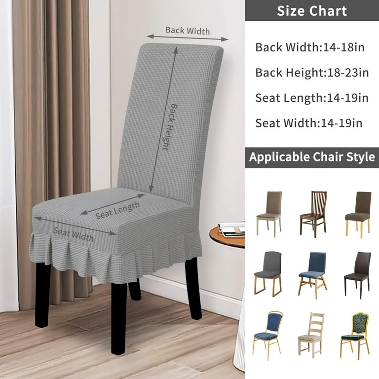 Easy Going Dining Chair Covers Stretch Parsons Chair Slipcover with Skirt Chair Covers for Dining Room Restaurant Banquet 2 PCS Light Gray Walmart