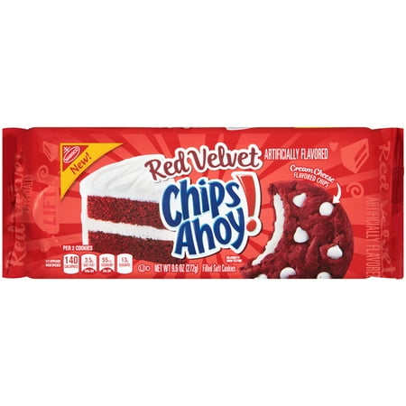 - (3 Pack) Nabisco Red Velvet Chips Ahoy! Filled Soft Cookies, 9.6 oz