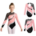 thumbnail image 3 of renvena Girls Rhinestone Long Sleeve Gymnastic Leotard Ballet Dancewear Size 6-16 Pink 10, 3 of 7