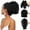 A, variant on Pullover Toupee-Clip Short Ponytail Hair Extensions Bendable Metals Messy Bun Hair Piece for Wonen Straight Synthetic Hairpieces Wine Red with Black Root, Ponytail Women Short Fluffy Small Curly