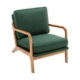 thumbnail image 4 of Living Room Chairs Arm Chair With Curved Edges Solid Wood Frame And Legs Upholstered Accent Chair For Office Bedroom Living Room, 4 of 9
