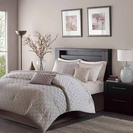 Hudson 7 Piece Comforter Set- Silver (King)