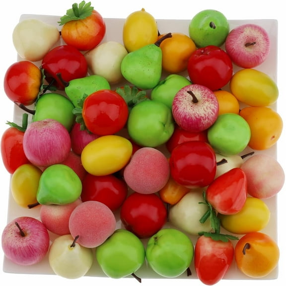 Fake Mini Fruit Apple Pear Tomato Peach Lemon Strawberry Artificial Food Kitchen Toy Home Party Decoration