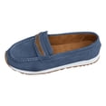 thumbnail image 6 of Rokment Womens Vintage Memory Foam Platform Slip on Penny Loafers Retro Classic Suede Wedges Low Heel Driving Walking Oxfords Boat Shoes for Travel Vacation Blue Size 7, 6 of 7