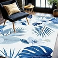 thumbnail image 5 of 1PC Blue and White Floral and Leafy Area Carpet Local Carpet, Lightweight Washable Easy-to-Manage Carpet Mat Festival Gift, Suitable for Living Room, Bedroom, Dining Room, Bathroom, Hallway, Room Acc, 5 of 8