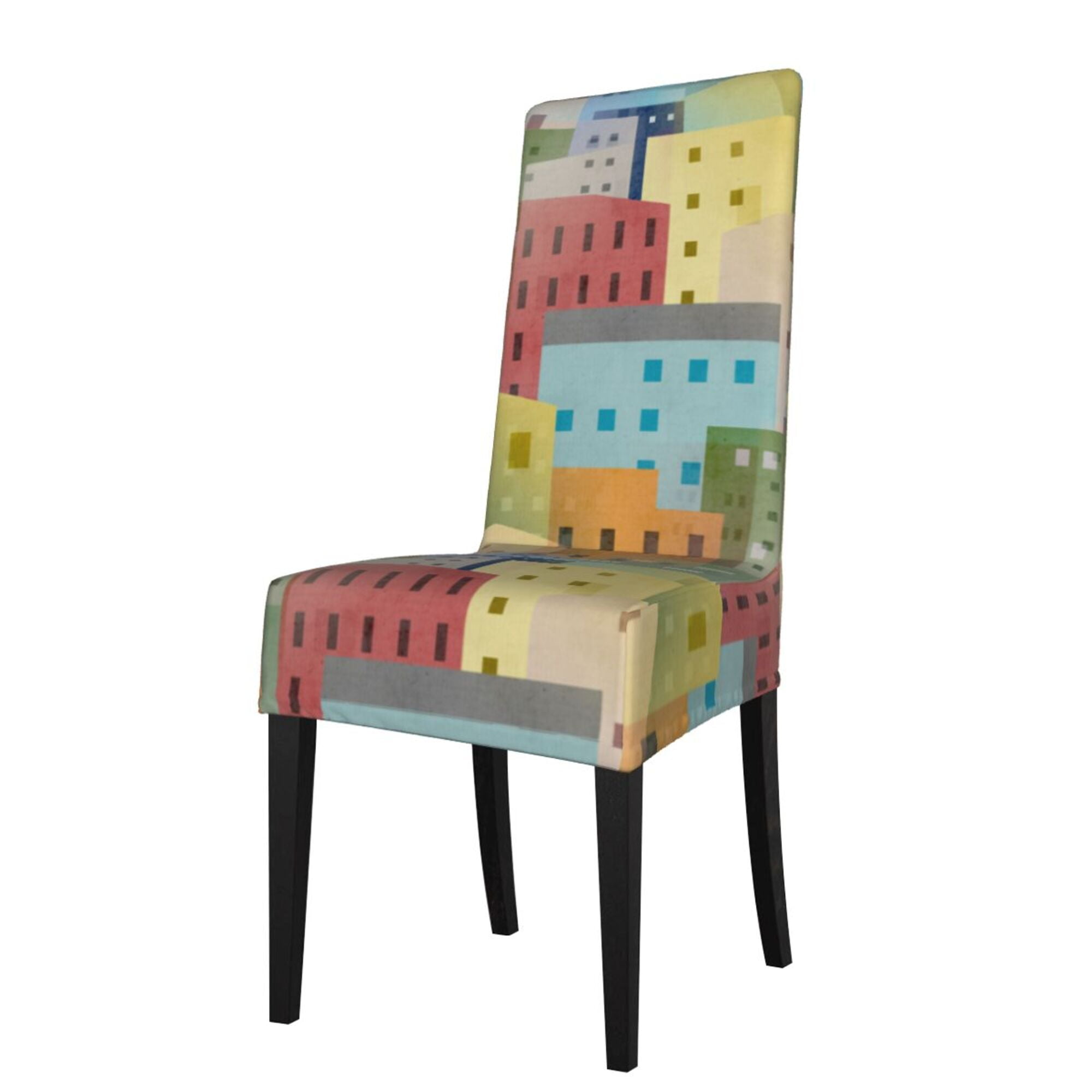 ZICANCN Colorful Architectural Patterns Chair Protectors Seat Covers , Dining Chair Slipcovers