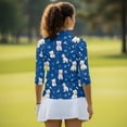 thumbnail image 5 of Uorisanigo Cute Dog Womens 3/4 Sleeve Golf Shirts Size S Soft Breathable Athletic Polo Workout Tops Fashion Zipper Neck Relaxed Tennis Tops Relaxed Casual Stylish Outing Wear, 5 of 7