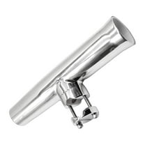 Marine City Boat Stainless-Steel Clamp-on Fishing Rod Holder for Rail 7/8 inches-1 inches Dia. Small